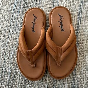 Free People Suede Platform Flip Flops